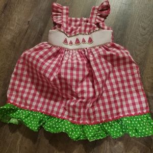 Smocked Auctions Watermelon dress size 3T